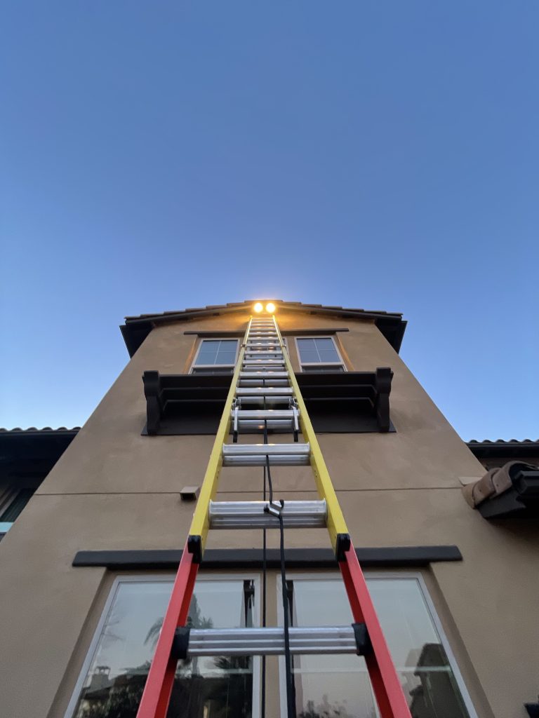 ladder on the side of house