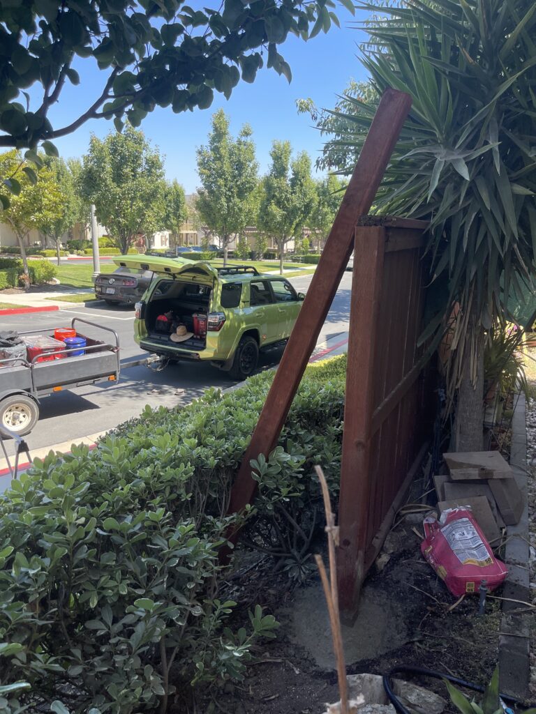 fence being rebuilt